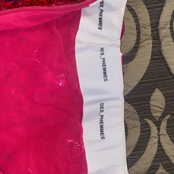 DES_PHEMMES fuchsia sequin mini skirt IT size 40 - Picture 5 of 9